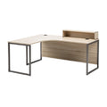 **Technische titel in het Nederlands: 'L-vormig bureau met houten afwerking en metalen frame'**