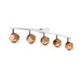 **Technische titel in het Nederlands:** **Moderne plafondlamp met vijf hexagonale houten spots**